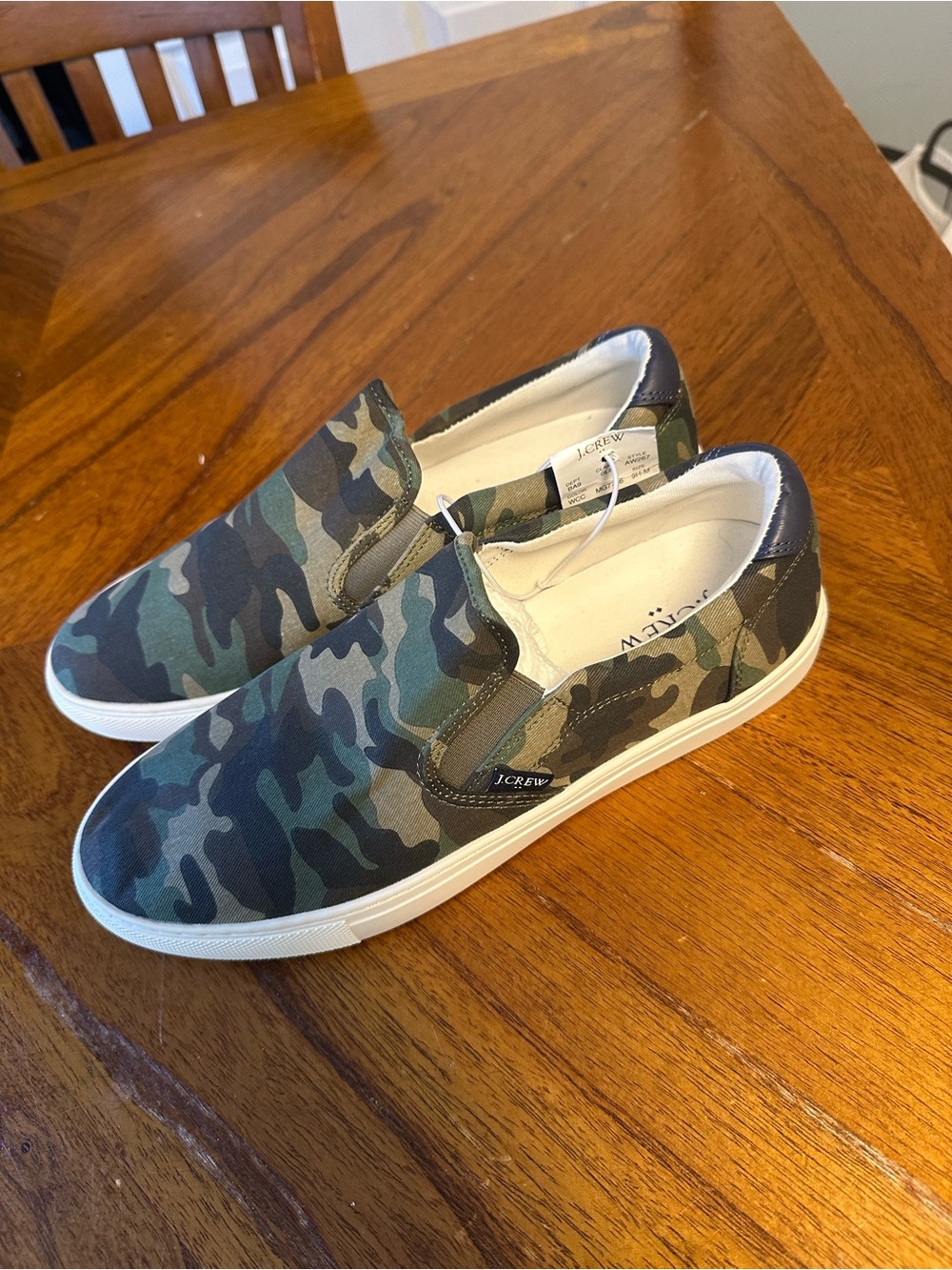 J. Crew Men's Camouflage Slip-On Sneakers - Green/Camo